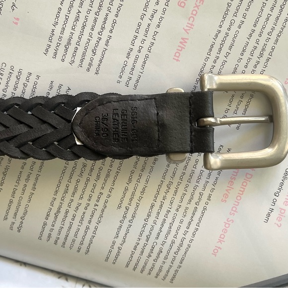 BLack color Woven 100% genuine Leather Belt gorgeous Leather Belt Size: 36/90 - Picture 11 of 15